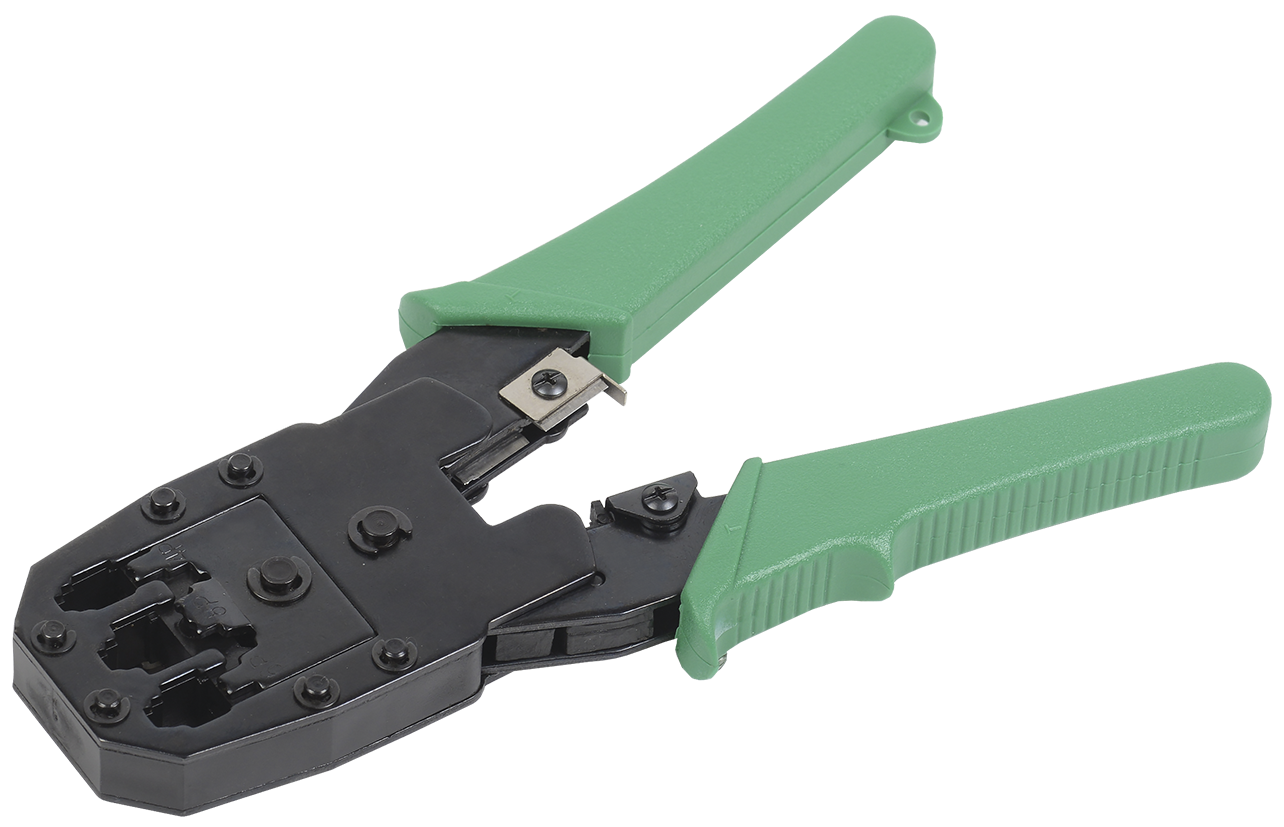 ITK Инструмент ( клещи) обжим. для RJ45 RJ12 RJ11 ручка ПВХ зеленый TM1-G10V ИЭК ITK Инструмент ( клещи) обжим. для RJ45 RJ12 RJ11 ручка ПВХ зеленый TM1-G10V ИЭК