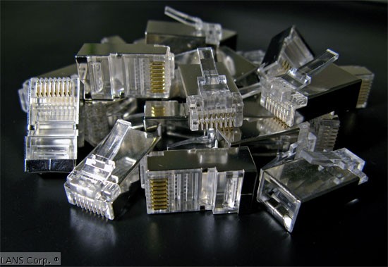 Коннектор для экранированного кабеля "витая пара" 5-ой категории RJ45M/5F, LANS Коннектор для экранированного кабеля "витая пара" 5-ой категории RJ45M/5F, LANS
