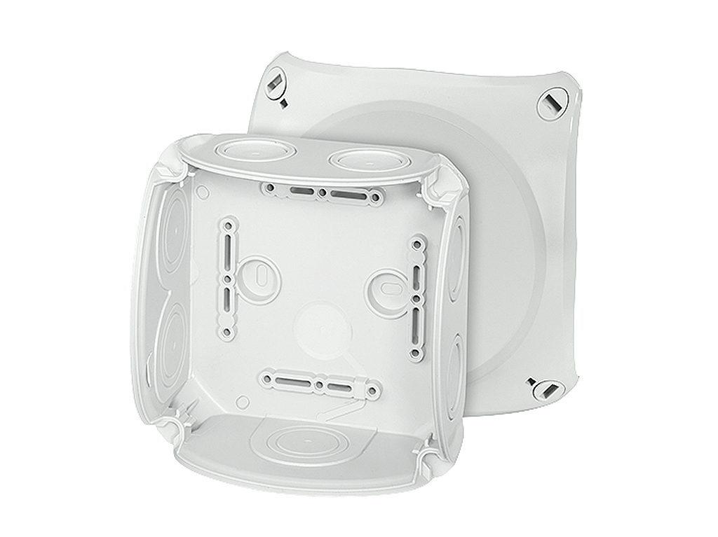 Hensel DK 0600 G - Коробка пустая, 130х130х77, без клемм, 7+1 мембр. вводов, серый, IP66(62000005)