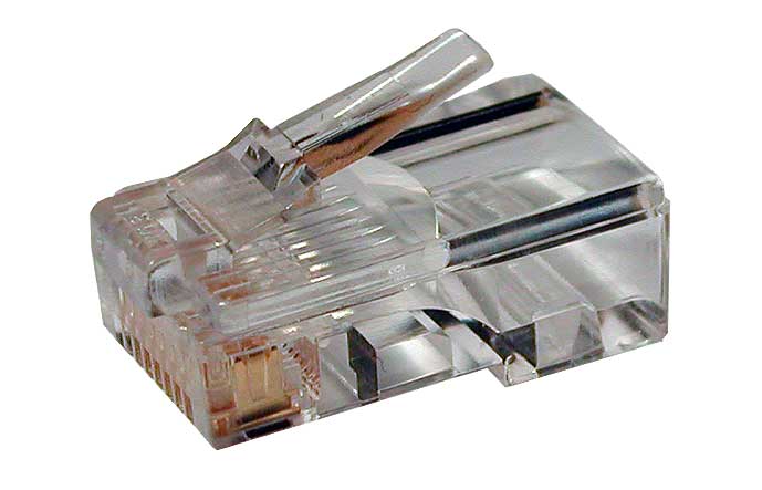 Коннектор RJ45(8P8C) PLUG-8P8C-U-C5-100 под витую пару кат.5e универсальный (100 шт) 49377 Hyperline