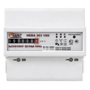 Счетчик электроэнергии трехфазный однотарифный НЕВА 303 1SO 5-100А 3*230/400 V DIN ОУ Тайпит Счетчик электроэнергии трехфазный однотарифный НЕВА 303 1SO 5-100А 3*230/400 V DIN ОУ Тайпит