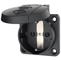 Розетка кабельная силовая 16/230/2 встраиваемая SCHUKO черная IP54 11012 Mennekes
