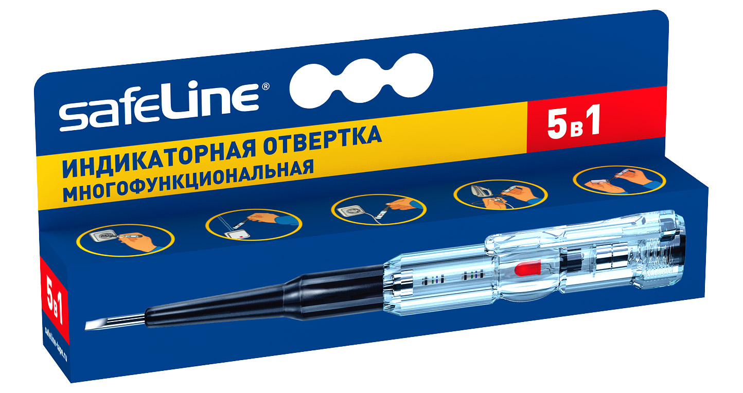 Отвертка индикаторная MS-18 для тестирования электрических цепей 11692 Safeline Отвертка индикаторная MS-18 для тестирования электрических цепей 11692 Safeline