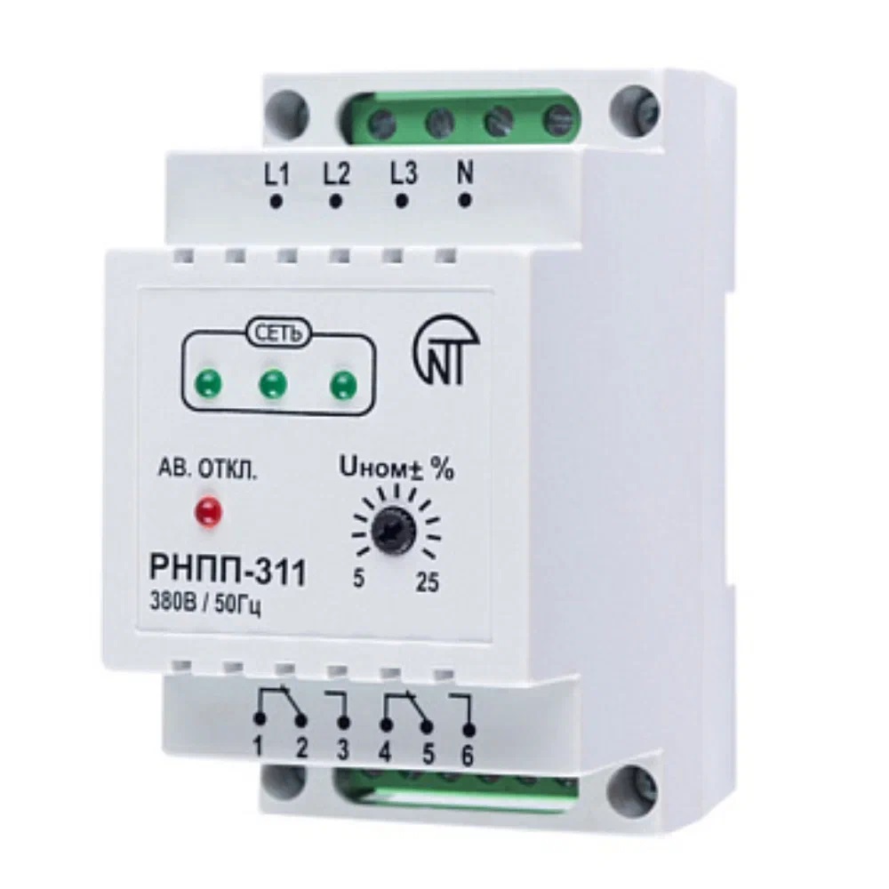 Реле напряжения РНПП-311 380В 50Гц от перекоса и последовательности фаз, 3425600311 Новатек-Электро Реле напряжения РНПП-311 380В 50Гц от перекоса и последовательности фаз, 3425600311 Новатек-Электро