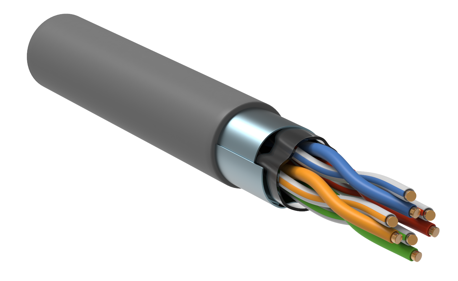 Витая пара экранированная F/UTP кат.5e 4x2x0,51 (24 AWG) PVC Серая одножильная внутренняя LC1-C5E04-311 ITK Витая пара экранированная F/UTP кат.5e 4x2x0,51 (24 AWG) PVC Серая одножильная внутренняя LC1-C5E04-311 ITK
