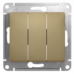Изображение товара Трехклавишный выключатель GLOSSA Schneider Electric IP20 250В 10А титан