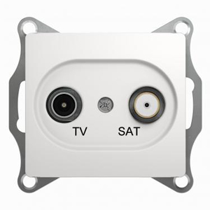 Изображение товара Розетка TV+SAT телевизионная+спутниковая GLOSSA скрытой установки 1dB механизм белый GSL000197 Systeme Electric