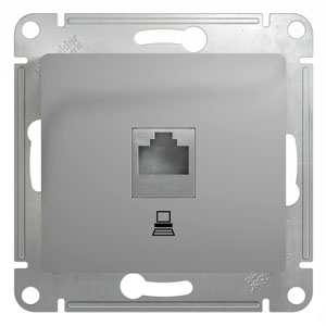 Изображение товара Розетка RJ45 компьютерная GLOSSA скрытая установка алюминий Schneider Electric