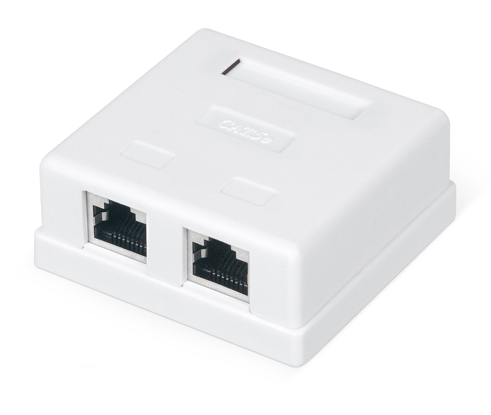 Розетка компьютерная RJ-45 категория 5e экранированная двойная внешняя Dual IDC белый WRline WR-WS-8P8C-C5E-SH-2 Розетка компьютерная RJ-45 категория 5e экранированная двойная внешняя Dual IDC белый WRline WR-WS-8P8C-C5E-SH-2