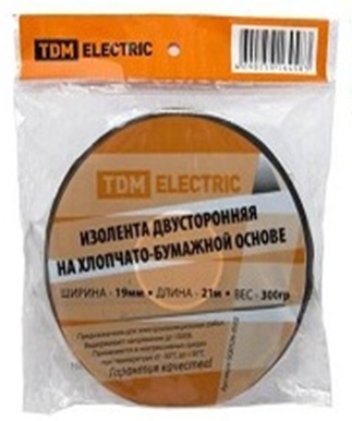 Изолента хлопчатобумажная 19мм*21м двусторонняя (300 г) SQ0526-0502 TDM Изолента хлопчатобумажная 19мм*21м двусторонняя (300 г) SQ0526-0502 TDM