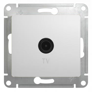 Изображение товара Розетка TV телевизионная GLOSSA скрытой установки оконечная 1dB механизм белый GSL000191 Systeme Electric