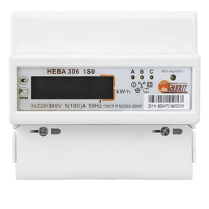 Счетчик электроэнергии трехфазный однотарифный НЕВА 306 1SO 5-60А 3*230/400 V DIN ЖКИ Тайпит Счетчик электроэнергии трехфазный однотарифный НЕВА 306 1SO 5-60А 3*230/400 V DIN ЖКИ Тайпит