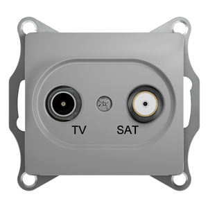 Изображение товара Розетка TV+SAT GLOSSA скрытая установка алюминий 1dB Systeme Electric