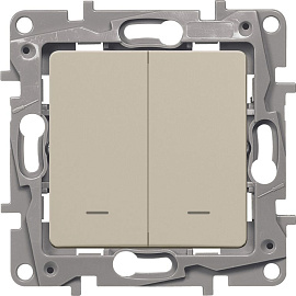 Выключатель двухклавишный Etika с подсветкой бежевый 672304 Legrand