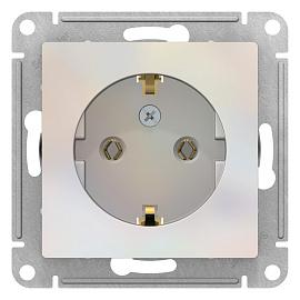 Розетка Atlasdesign скрытой установки с заземлением 16А механизм жемчуг ATN000443 Schneider Electric