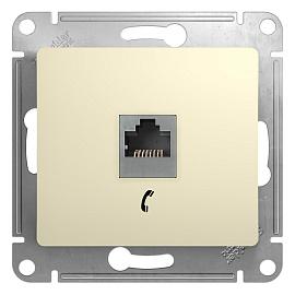 Розетка RJ11 телефонная GLOSSA скрытой установки механизм бежевый GSL000281T Systeme Electric