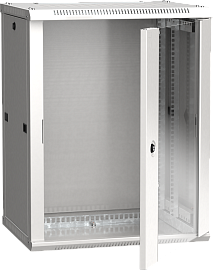 Шкаф телекоммуникационный навесной (настенный) ITK 19" 12U 600x450 стеклянная дверь RAL7035 LWR3-12U64-GF IEK