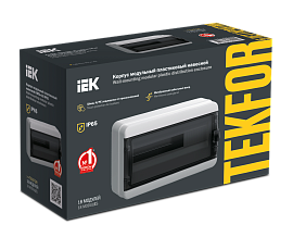 Бокс пластиковый КМПн-18 IP65 навесной TEKFOR черн. прозр. дверь 245х408х153 TF5-KP72-N-18-65-K03-K02 /уп.1шт/ IEK