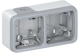Коробка монтажная 2 поста Plexo горизонтальная IP55 серый 069672 Legrand