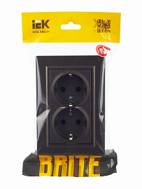 Розетка 2-м c/з бронза в сборе BRITE РС12-3-БрТБ BR-R21-16-K45-F IEK