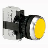 Кнопка с потайным толкателем в сборе IP 66 без фиксации +НО желтый Osmoz 023704 Legrand