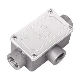 DKC 6330-25 Коробка ответвительная алюминиевая, 3 ввода, М25х1,5,IP55,118х67х42мм
