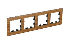 Рамка для розеток и выключателей 4 поста Atlasdesign Nature дерево бамбук ATN353204 Schneider Electric