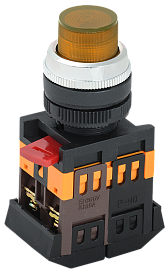 Кнопка управления желтая с подсветкой ABLFP-22 1з+1р BBT20-ABLFP-K05 IEK
