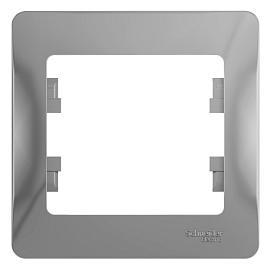 Рамка для розеток и выключателей 1 пост GLOSSA алюминий GSL000301 Systeme Electric