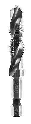 Изображение товара Сверло метчик  М10 шаг 1,5, длина 72 мм, хвостовик HEX 1/4", блистер ПРАКТИКА 775-013