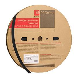 Термоусаживаемая трубка  16/8 ТУТнг черная  /уп.100м/   (до 125 С) tut-16-b EKF