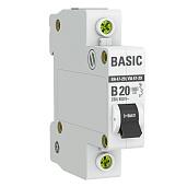 Выключатель автоматический 20А 1П однополюсный B 4,5kA ВА 47-29 Basic mcb4729-1-20-B EKF