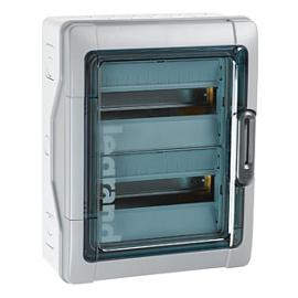 Бокс Plexo3 IP65 навесной 24мод (2х12) с дымчатые дверцы, шины N+PE, сальники 601982 Legrand