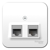 Изображение товара Розетка RJ45+RJ45 компьютерная BLANCA открытой установки кат.5e с изолирующей пластиной в сборе белый BLNIA045451 Systeme Electric