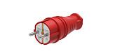 Вилка 2К+З прямая каучуковая 16А/250В IP44 Красная MultiSet  MST4401RD Systeme Electric
