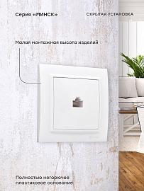 Розетка RJ45 компьютерная Минск скрытой установки в сборе белый ERK01-035-10 EKF
