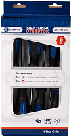 Набор отверток ударных Ultra Grip S2 (6 шт.) коробка КОБАЛЬТ 646-621