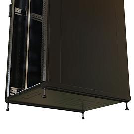 Шкаф напольный 32U 1610x800х800 мм (ВхШхГ) передняя стеклянная дверь со стал. перфорированными боковинами задняя дверь сплошная черный (RAL 9004) (разобранный) WRline WR-TT-3288-AS-RAL9004