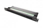Панель коммутацинная кат.3, UTP, 19", 1U, 50хRJ45, USOC, 2 пары, черный DR-4071 DATAREX