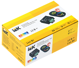 Контроллер с ПДУ радио RGB 3 канала 12В 4А 144Вт черный  LSC1-RGB-144-RF-20-12-B IEK