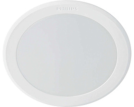 Светильник светодиодный ДВО LED 6Вт 4000K 420Лм IP20 круг белый 59444 MESON 080 40K WH recessed 929003285102 Philips