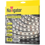 Светодиодная лента NLS-3528W120-9.6-IP20-12V R5, 4000К, Navigator 71408