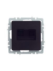 Розетка  комп. 2-ая RJ45 кат.5E РК10-2-БрЧ черный BRITE  BR-K20-1-K02 IEK