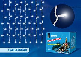 Гирлянда Занавес 1,5х1,5м 160Led холодный белый свет эффект мерцания белый провод соединяемый IP67 ULD-C1515 UL-00001355 Uniel