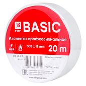 Изолента, класс А (профессиональная), 0.18х19мм, 20 метров, белая plc-iz-a-w EKF Basic
