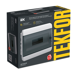 Бокс пластиковый ЩРВ-П-12 IP41 встраив. TEKFOR черн. прозр. дверь 240х290х102 TF5-KP12-V-12-41-K01-K03 /уп.4шт/ IEK