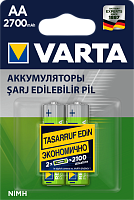 Элемент питания Аккум. R6 (АА) Ni-MH 2700mAh бл/2 (05706 301 402) 5706301402 VARTA