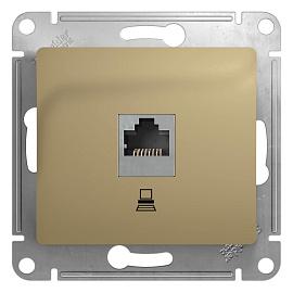 Розетка RJ45 компьютерная GLOSSA скрытой установки кат. 5е механизм титан GSL000481K Systeme Electric