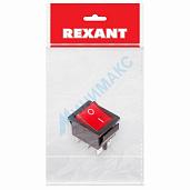 Выключатель клавишный 250V 15А (6с) ON-ON красный с подсветкой (RWB-506, SC-767) REXANT 36-2350-1