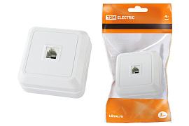 Ладога Розетка TФ (RJ-11) открытой установки IP20 белая SQ1801-0021 TDM